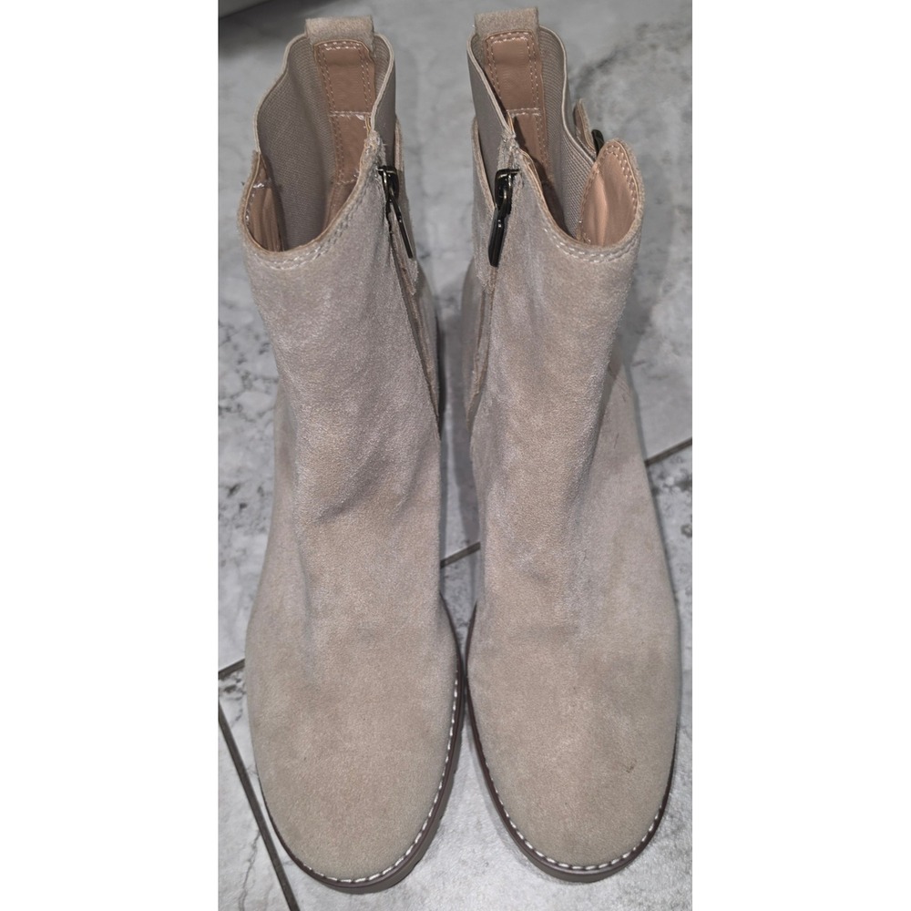 Blondo Dakota Waterproof Suede Lug Sole Ankle Boots Neutral Beige Sz 10M